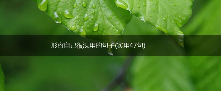 形容自己很没用的句子(实用47句),第1张