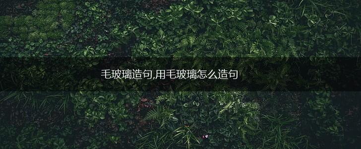 毛玻璃造句,用毛玻璃怎么造句,第1张