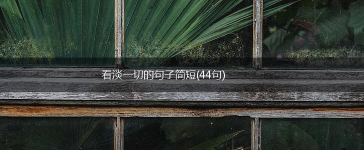 看淡一切的句子简短(44句),第1张