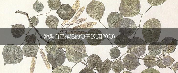 激励自己减肥的句子(实用20句),第1张