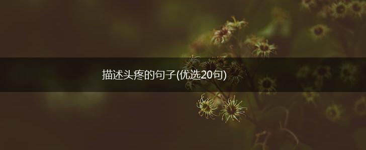 描述头疼的句子(优选20句),第1张