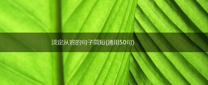 淡定从容的句子简短(通用50句),第1张
