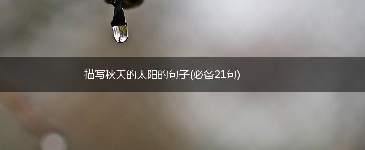 描写秋天的太阳的句子(必备21句),第1张