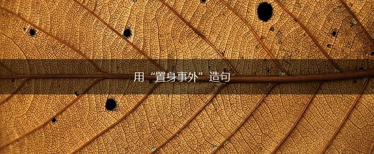 用“置身事外”造句,第1张 用“置身事外”造句,第1张