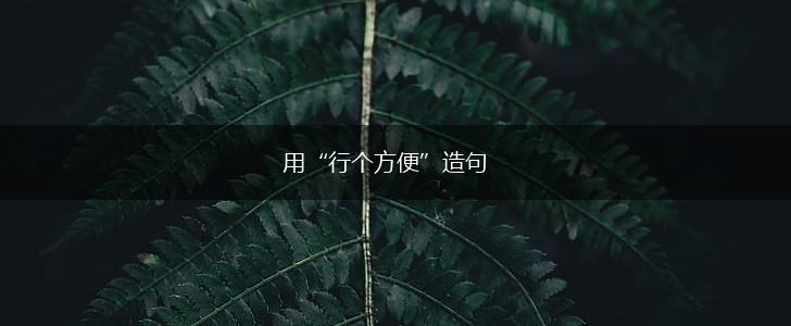 用“行个方便”造句,第1张