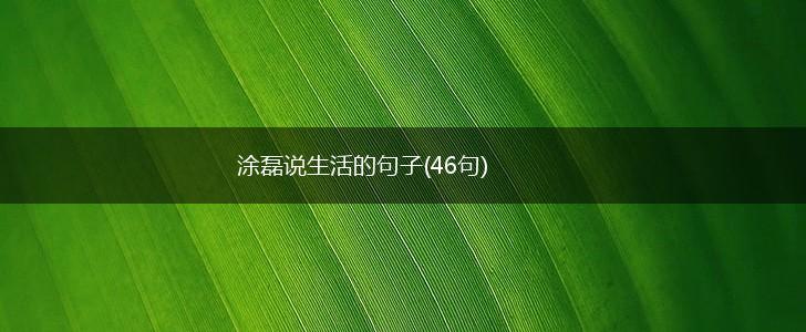 涂磊说生活的句子(46句),第1张