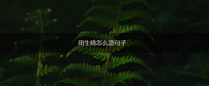 用生晓怎么造句子,第1张 用生晓怎么造句子,第1张