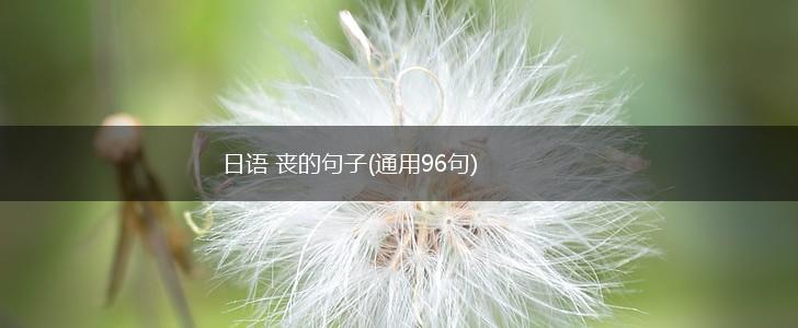 日语 丧的句子(通用96句),第1张