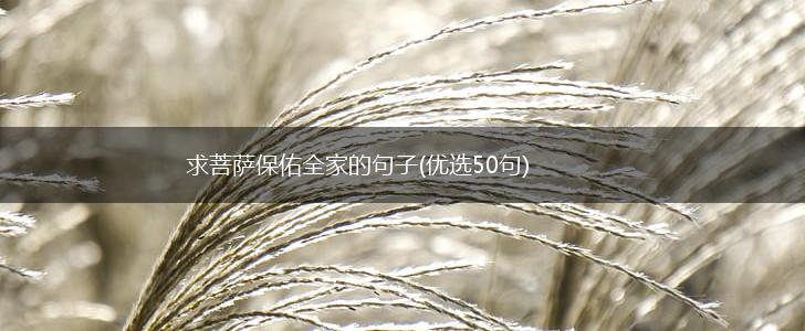 求菩萨保佑全家的句子(优选50句),第1张