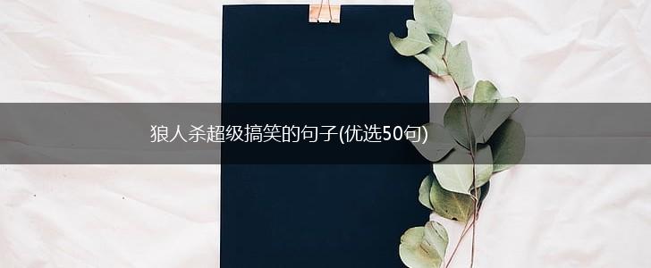 狼人杀超级搞笑的句子(优选50句),第1张