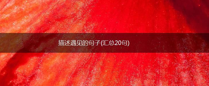 描述遇见的句子(汇总20句),第1张