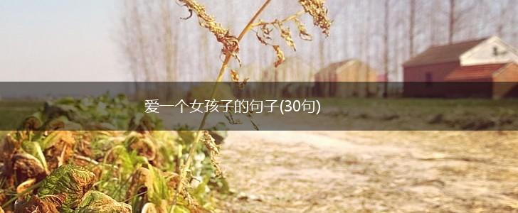 爱一个女孩子的句子(30句),第1张