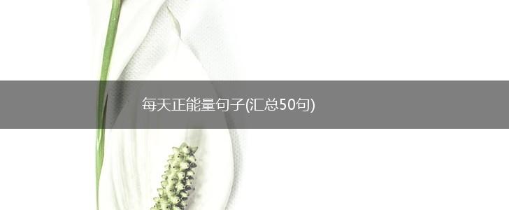 每天正能量句子(汇总50句),第1张
