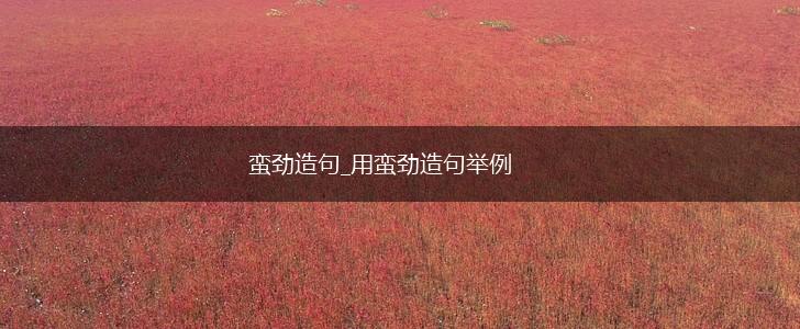 蛮劲造句_用蛮劲造句举例,第1张 蛮劲造句_用蛮劲造句举例,第1张