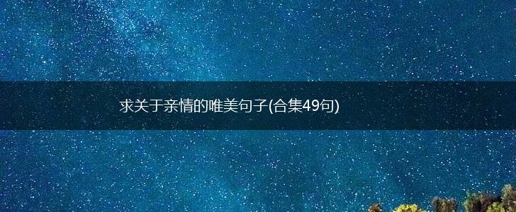 求关于亲情的唯美句子(合集49句),第1张