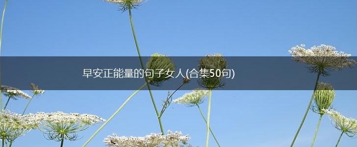 早安正能量的句子女人(合集50句),第1张