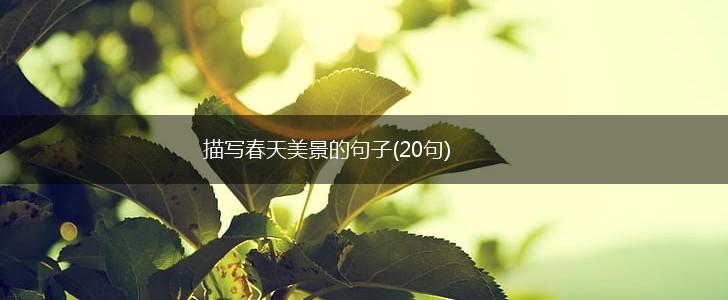 描写春天美景的句子(20句),第1张