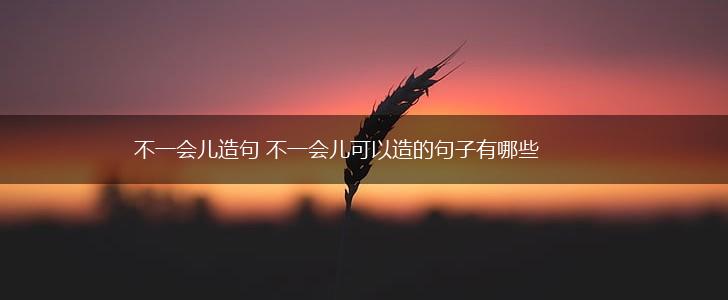 不一会儿造句 不一会儿可以造的句子有哪些,第1张