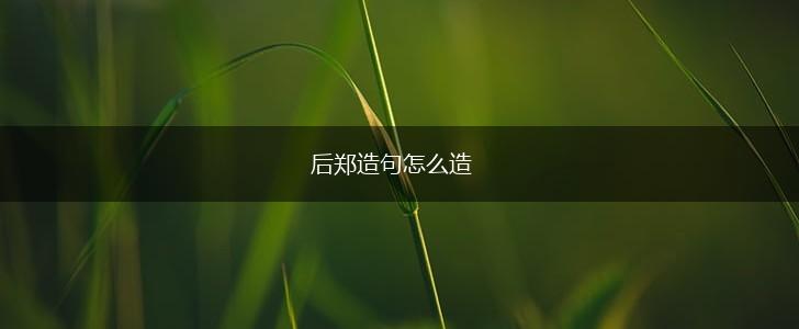 后郑造句怎么造,第1张