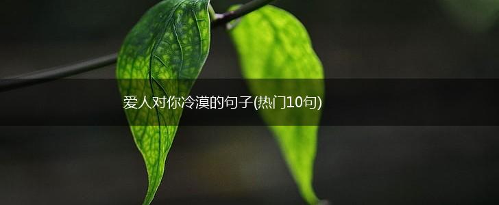 爱人对你冷漠的句子(热门10句),第1张