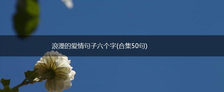 浪漫的爱情句子六个字(合集50句),第1张