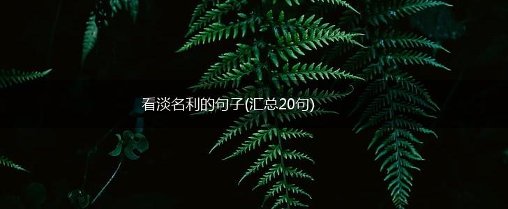 看淡名利的句子(汇总20句),第1张
