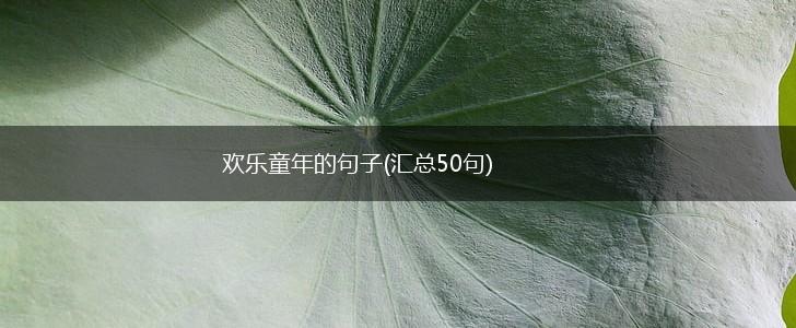 欢乐童年的句子(汇总50句),第1张