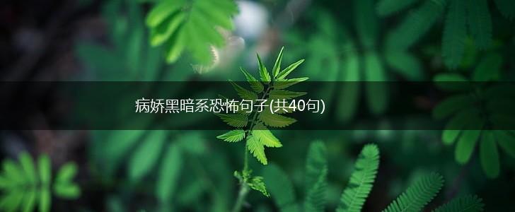 病娇黑暗系恐怖句子(共40句),第1张