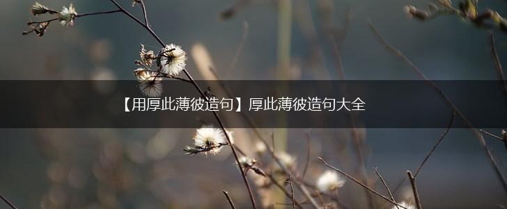 【用厚此薄彼造句】厚此薄彼造句大全,第1张