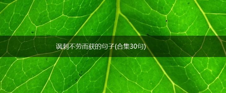 讽刺不劳而获的句子(合集30句),第1张