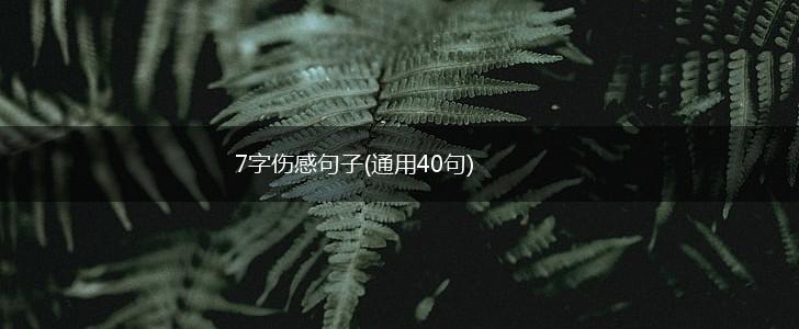 7字伤感句子(通用40句),第1张