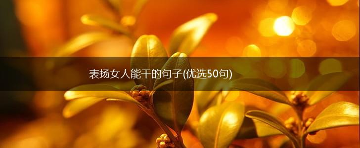 表扬女人能干的句子(优选50句),第1张