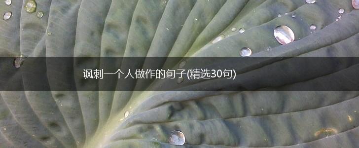 讽刺一个人做作的句子(精选30句),第1张