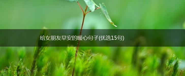 给女朋友早安的暖心句子(优选15句),第1张