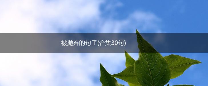 被抛弃的句子(合集30句),第1张
