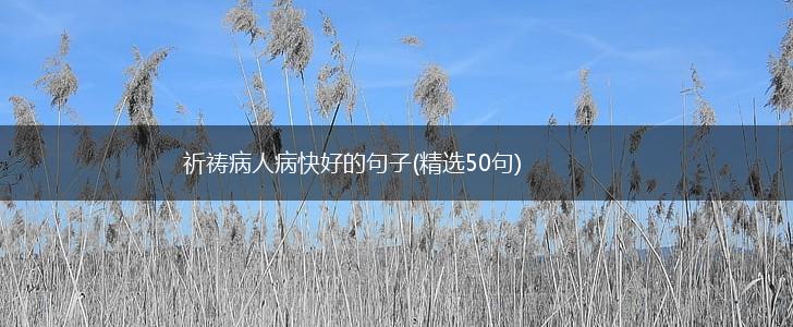 祈祷病人病快好的句子(精选50句),第1张