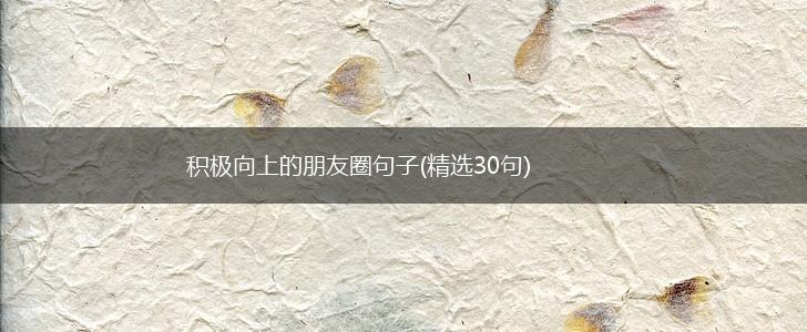 积极向上的朋友圈句子(精选30句),第1张