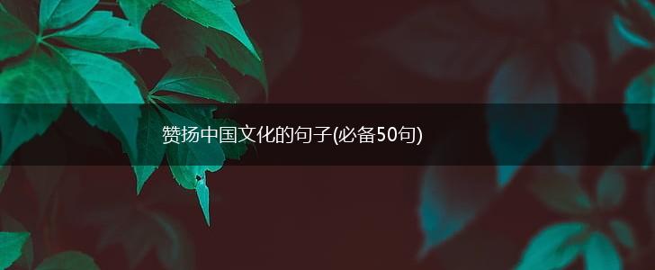 赞扬中国文化的句子(必备50句),第1张