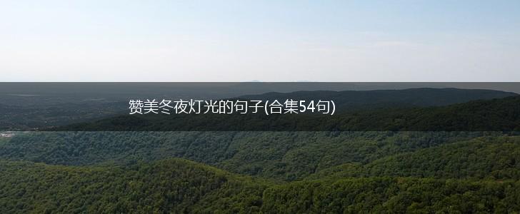 赞美冬夜灯光的句子(合集54句),第1张