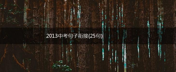 2013中考句子衔接(25句),第1张