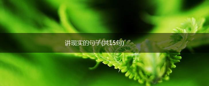 讲现实的句子(共15句),第1张