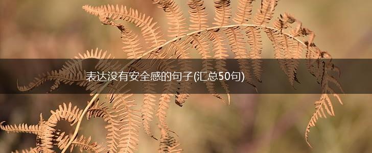 表达没有安全感的句子(汇总50句),第1张
