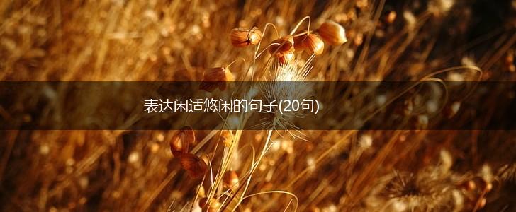 表达闲适悠闲的句子(20句),第1张
