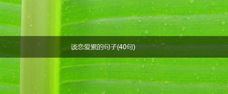 谈恋爱累的句子(40句),第1张