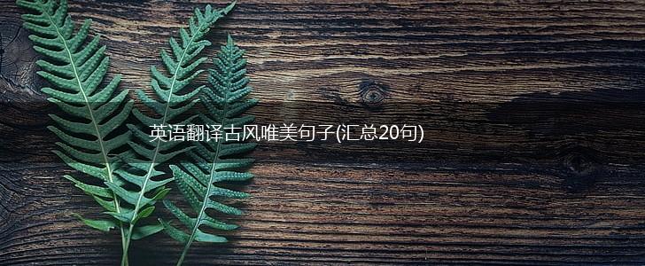 英语翻译古风唯美句子(汇总20句),第1张