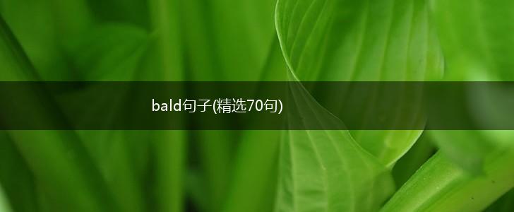 bald句子(精选70句),第1张
