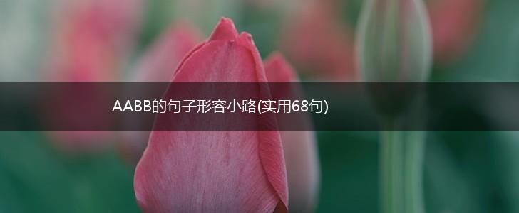 AABB的句子形容小路(实用68句),第1张