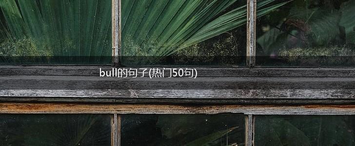 bull的句子(热门50句),第1张