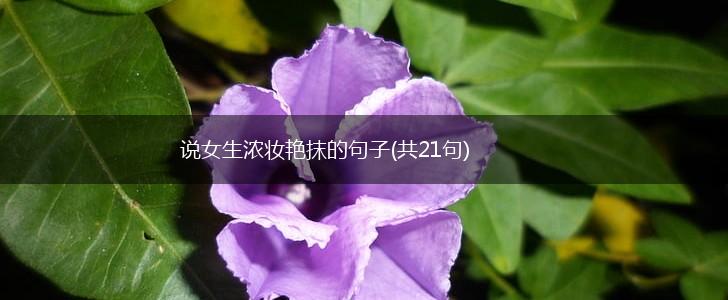 说女生浓妆艳抹的句子(共21句),第1张