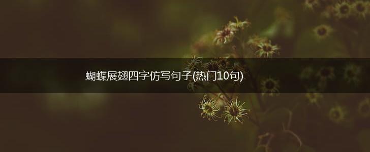 蝴蝶展翅四字仿写句子(热门10句),第1张
